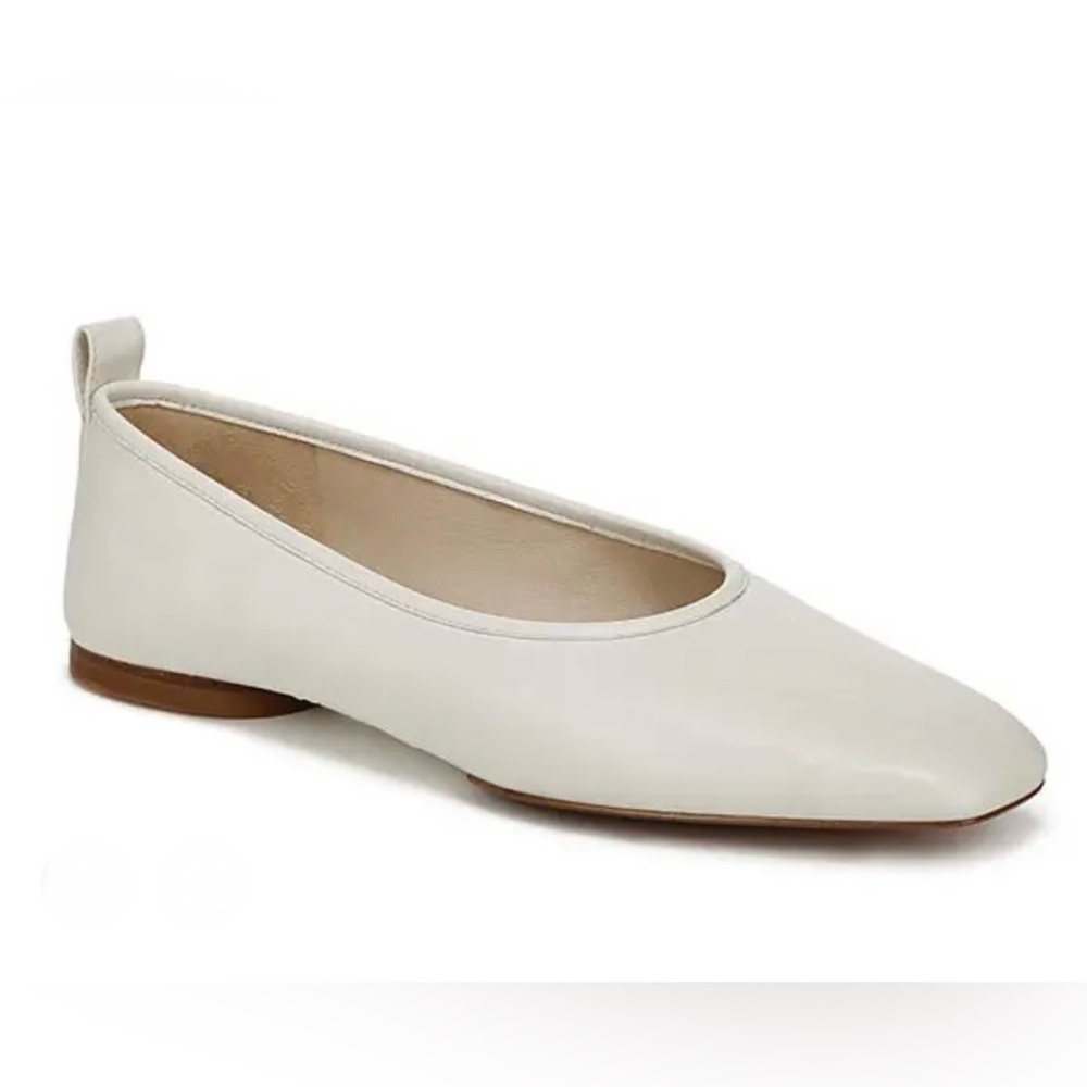 Vince Cream Leather Ballet Flat